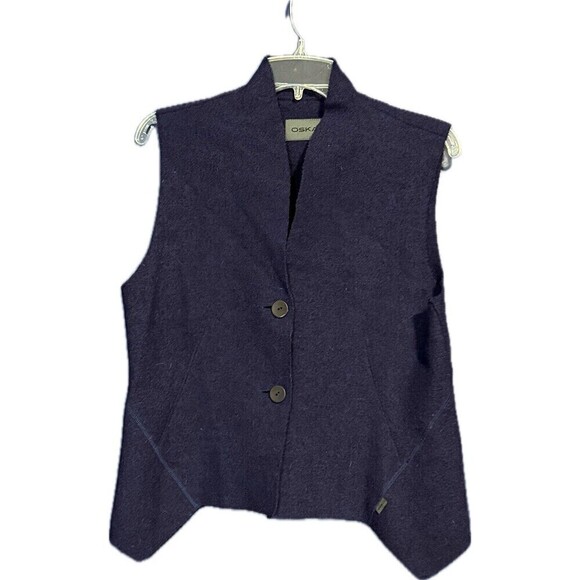 OSKA Jackets & Blazers - OSKA 100% Boiled Moessmer Wool Short Waistcoat Brown sleeveless Size 0